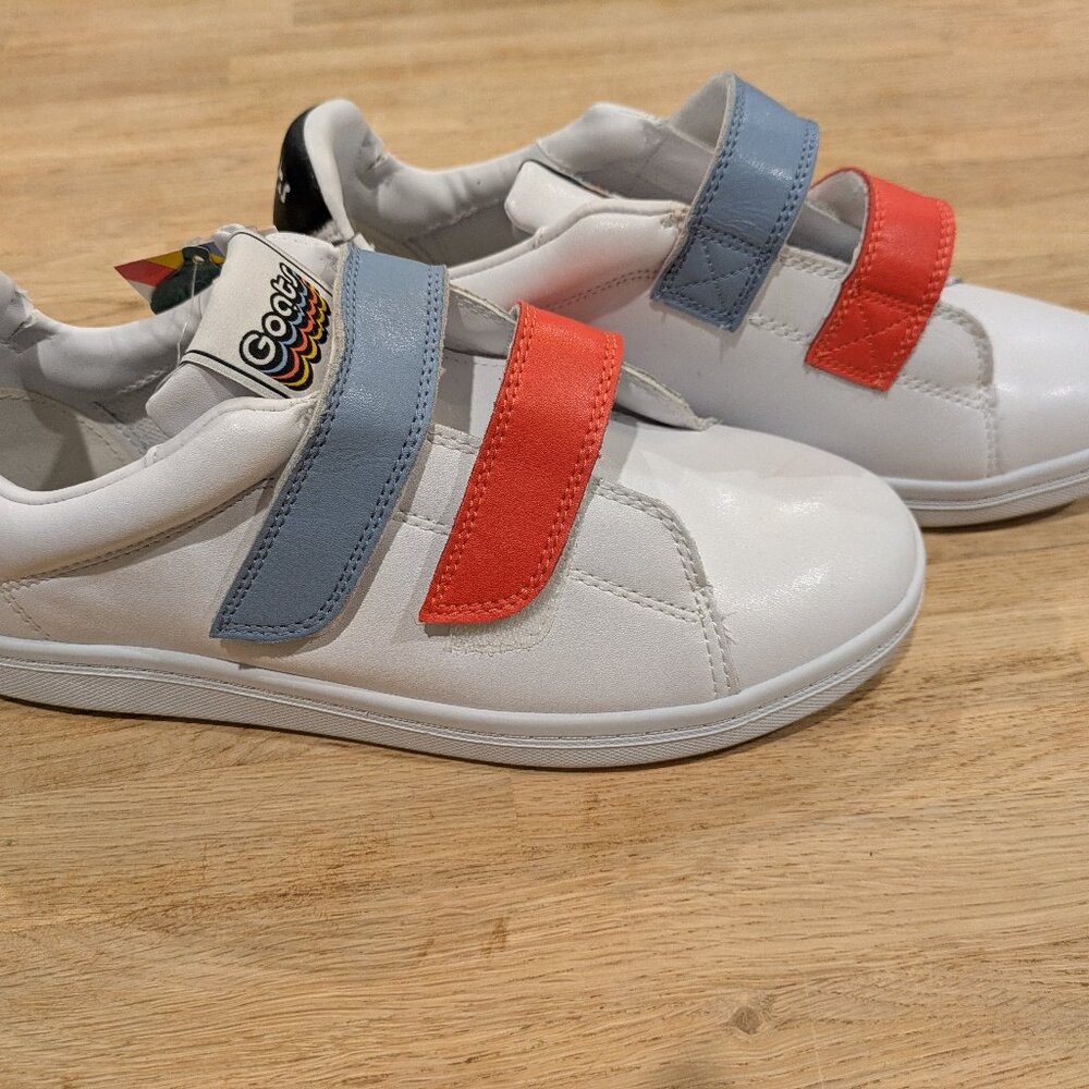 Women's Goat White Leather Sneakers  - Size 7 New with Tags